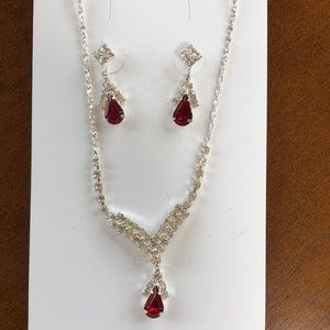 New Ruby earring and necklace set